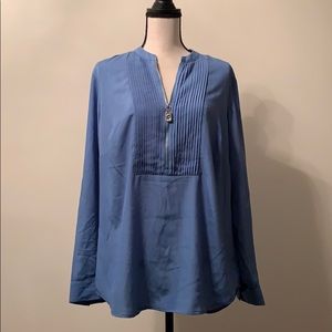 Michael Kors Blouse Long Sleeves Half Zipper Front